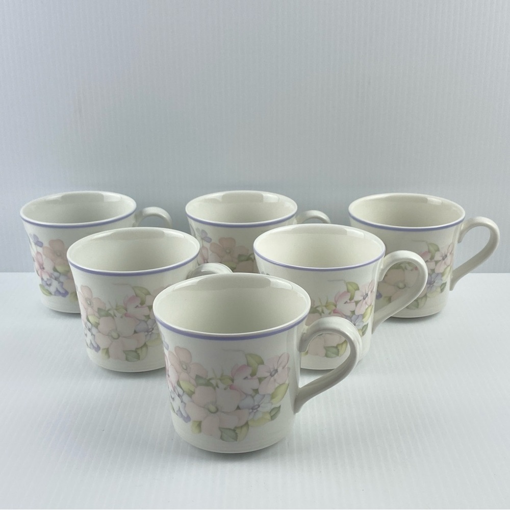 Vintage Royal Doulton Chelsea China Cups Set of 6 - 8 oz mugs